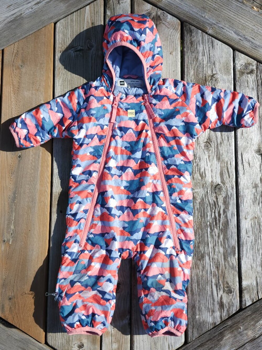 MEC Pink Mountains Bundle Up Bunting • 6 months